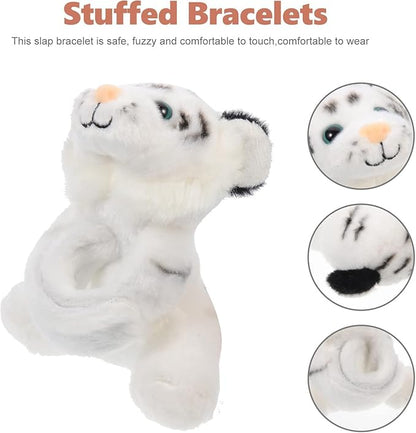 jarbins Animal Slap Bracelets Stuffed Animal Tiger Stuffed Animal Plush Slap Bracelets Bulk Kids Toys Wristband for Children Birthday Party Favors