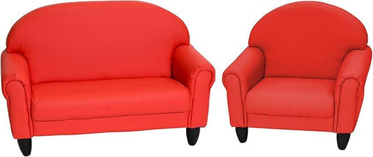 Children's Factory As We Grow Chair and Couch, Flexible Seating for Daycare or Preschool, Kids Reading Couch, Playroom Furniture, Red