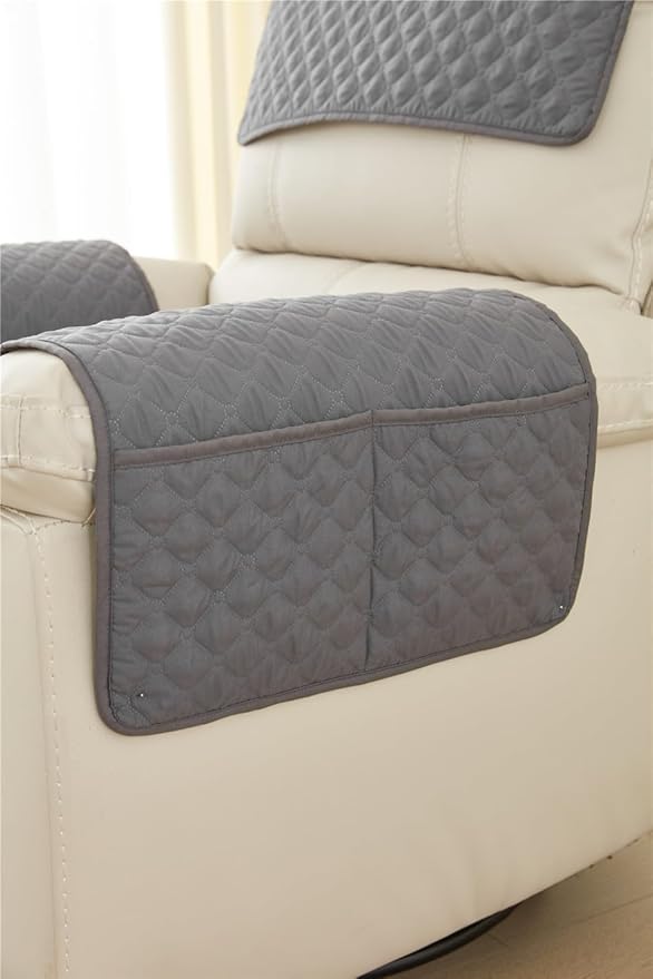 Recliner Chair Slipcover Mat Anti Slip Dogs Pet Kids Sofa Armrest Towel Cover Armchair Furniture Protector Couch Cushion 1 Seat (3pcs) (A3)