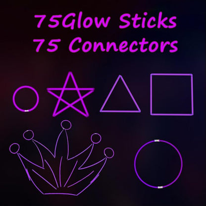 75 Glow Sticks Bracelets and Necklaces, 8'' Glowsticks Bulk Pack Bright Glow in the Dark Party Supplies for Kids (Purple)