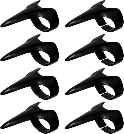 Beaupretty 8Pcs Halloween Costume Claws Fake Nail Rings Metal Gothic Punk Full Finger Rings Fingertip Nail Art Decoration Halloween Party Favor