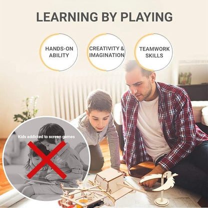 STEM Toys for Kids Ages 8-12, Wood Crafts Building Kits for Boys 6-8, Science Experiment Projects by Wooden 3D Puzzles Engineering Model Kit for 7+ 8 9 10 12 14 Years Old