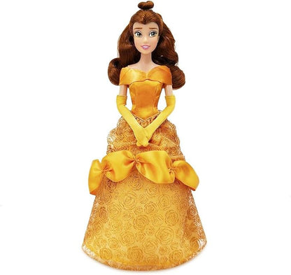 Disney Store Official Disney Princess Classic Doll (Belle from Beauty and The Beast), 11 Inches, Includes Brush with Molded Details, Posable Toy in Classic Outfit - Disney Princess Toys for Girls