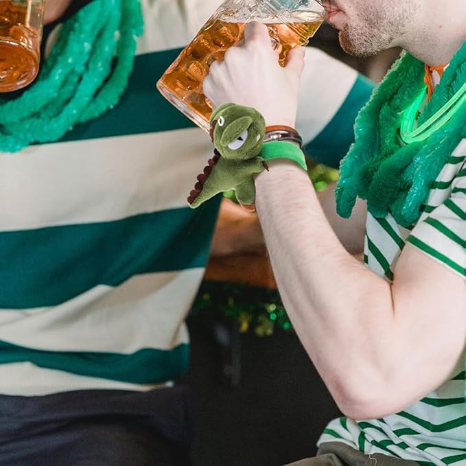 Abaodam Animal Slap Bracelets Dinosaur Slap Bracelet Plush Stuffed Animal Hugger Snap Wristband for Kids Birthday Party Favor