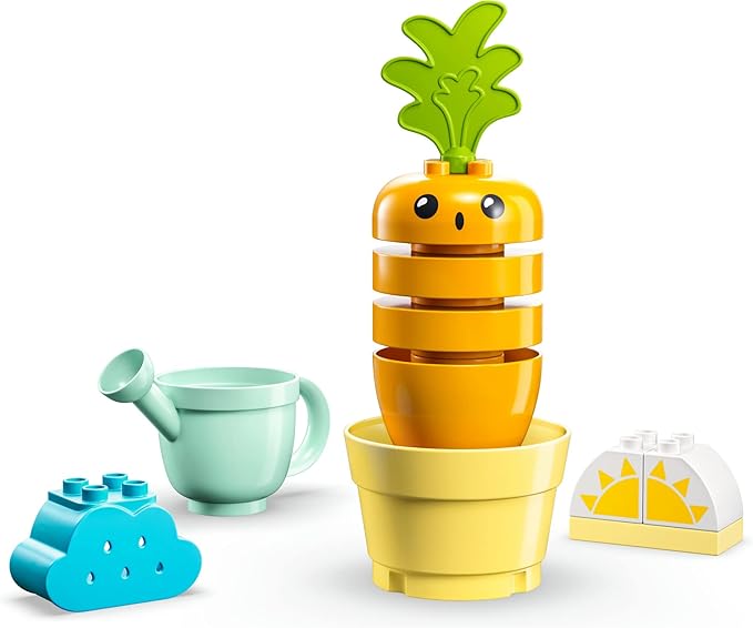 LEGO DUPLO My First Growing Carrot 10981, Stacking Toys for Babies 1.5+ Years Old with 4 Vegetable Bricks, Learning Educational Toy for Toddlers