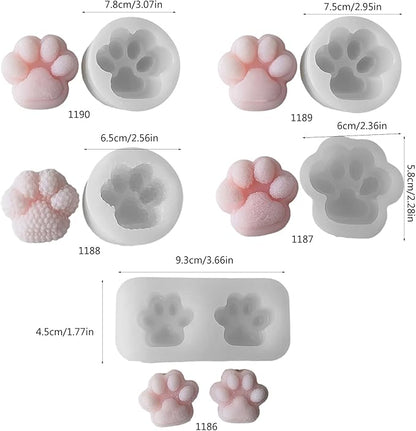 Portable Sturdy Silicone Cats Paws Squeeze Mold Set Craft Supplies for Kids Creativity and Home Decoration Enhancement