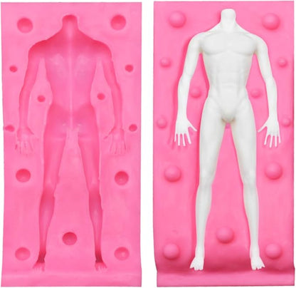 3D Human Body Silicone Clay Mold, Large Human Sculpture Polymer Mold Full Body Mold for Polymer Clay Craft (Large Man Body)