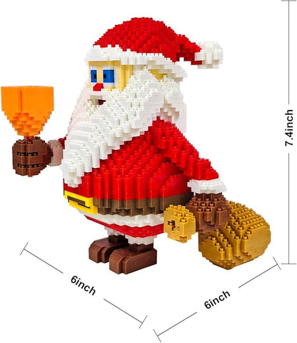 Building Bricks 2500+ Pieces Set - Classic Cartoon Characters Building Blocks - Mini Building Block for Boys Girls & Adults (Santa Claus)