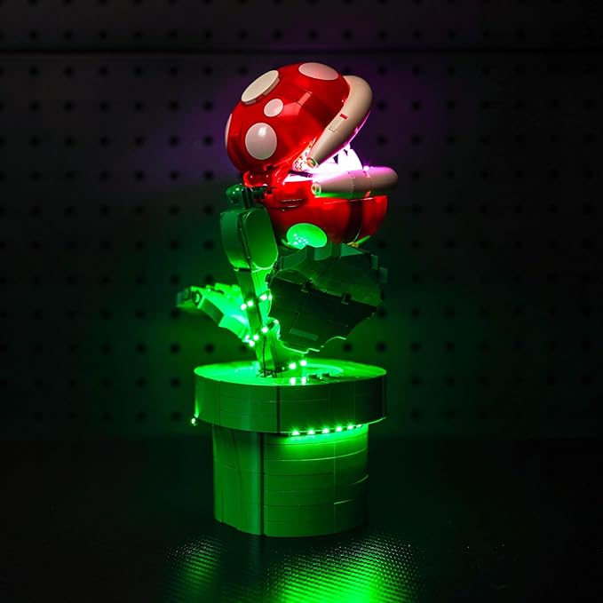 LED Light Kit Compatible with Lego Piranha Plant 71426 Set DIY Creative Lighting Set Accessories Compatible with Lego Mario Piranha 71426 Building Set (Lights Only, No Models)