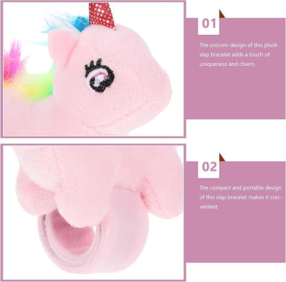 ibasenice Animal Slap Bracelet Party Pack - 6 Colorful Plush Unicorn Slap Wrist Bands for Kids, Perfect for Birthdays, Favors, and Holiday Celebrations