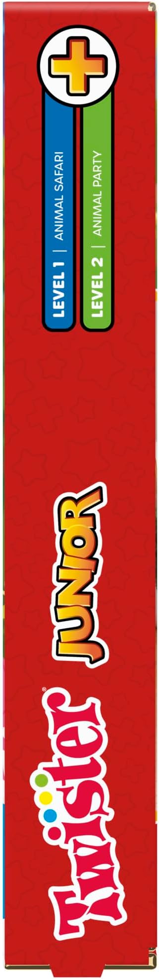 Hasbro Gaming Twister Junior Game, Animal Adventure 2-Sided Mat, 2 Games in 1, Party Game for Kids Ages 3 and Up, Indoor Game for 2-4 Players