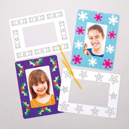 Baker Ross-AT326 Ltd Christmas Sand Art Picture Frames, Festive Arts and Craft (Pack of 8)