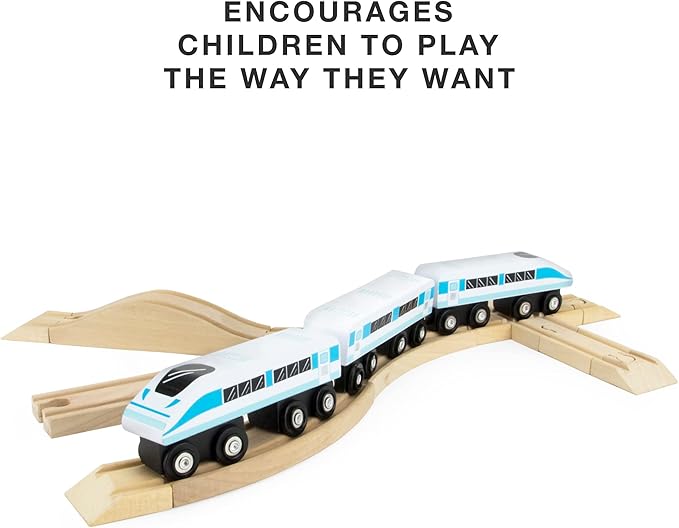 Conductor Carl Wooden Train Track Set, 42 Pieces - Solid Wood Wooden Train Track Accessories Compatible with Most Major Toy Train Brands - Single Piece, Interlocking Wooden Train Tracks