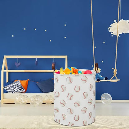 CLOCOR Kids Laundry Basket,Waterproof Baby Boys Nursery Hamper,Collapsible Fabric Storage Container,Toys Bin,Room Decor,Gift Basket（Baseball