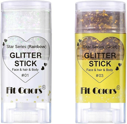 Face Body Glitter Stick,Music Festival Accessories Outfits for Women,Hair Glitter Makeup,Mermaid Chunky Glitter Face Paint,Waterproof Sparkle Face Glitter for Country Concert