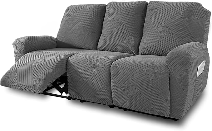 NORTHERN BROTHERS Recliner Sofa Covers 3 Seater - Reclining Sofa Covers Couch Covers for Reclining Couches Reclining Couch Covers, Light Gray