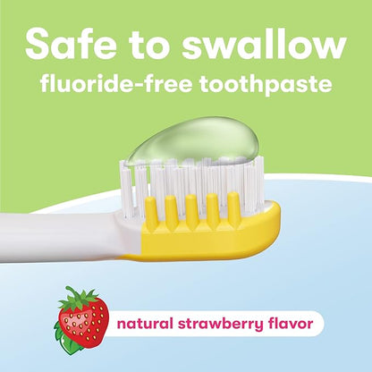 Firefly First Training Kit, Light Up Toothbrush and Natural Strawberry Flavor Training Toothpaste, Baby Shark