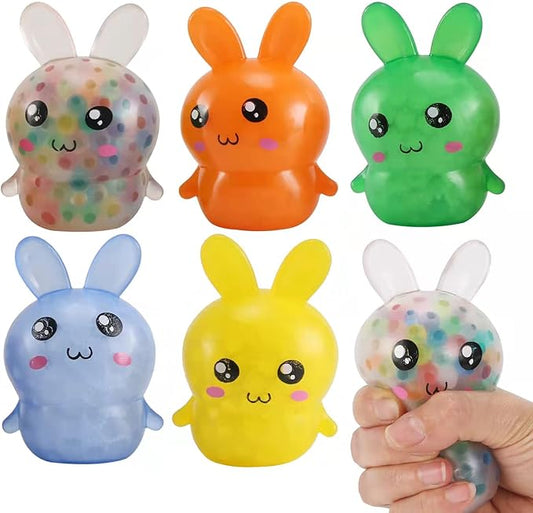 Easter Basket Stuffers,Easter Basket Essentials,5pcs Squishy Easter Bunny Stress Balls for Adults,Easter Stress Relief Fidget Balls,Easter Party Favors Easter Basket Ideas Gifts (5pcs-C)