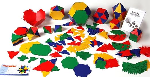 hand2mind Polydron Geometry Shapes (Set of 266 Pieces in 7 Shapes)