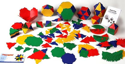 hand2mind Polydron Geometry Shapes (Set of 266 Pieces in 7 Shapes)