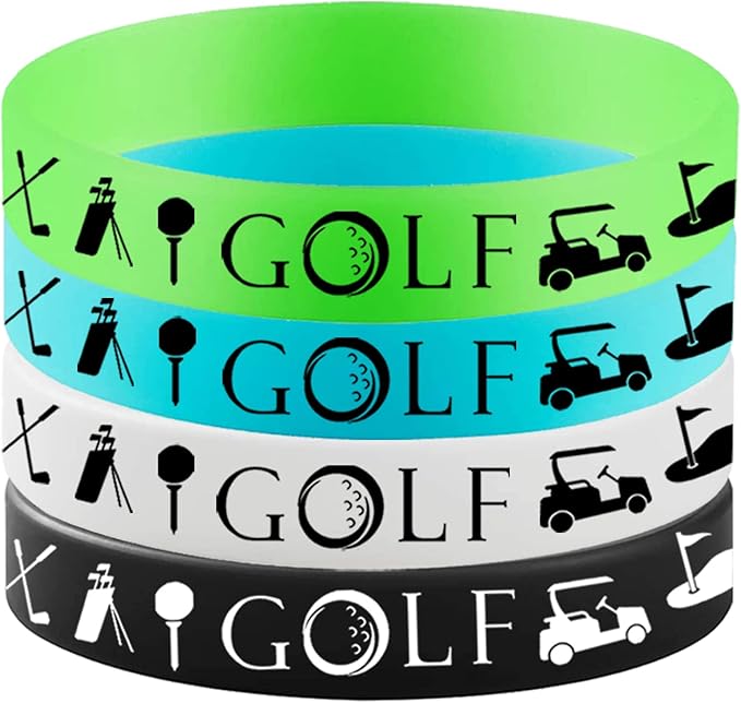 48PCS Golf Rubber Bracelets Silicone Wristbands Party Supplies -Sport Themed Birthday Baby Shower Party Decorations Party Favors