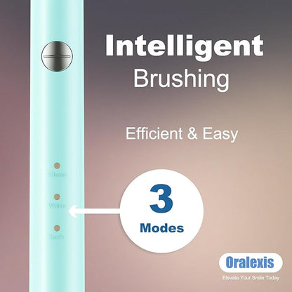 Electric Toothbrush for Adults and Kids, with Tongue Scraper and 8 Brush Heads, One Fast Charge Last 120 Days, 40000 VPM Deep Clean, Sonic Travel Toothbrush - Blue