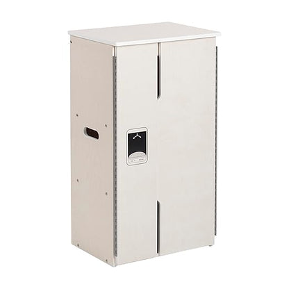 ECR4Kids Play Kitchen Refrigerator, Wooden Playset, White Wash