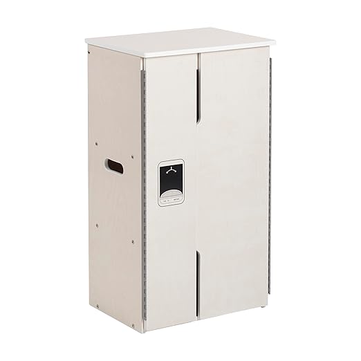 ECR4Kids Play Kitchen Refrigerator, Wooden Playset, White Wash