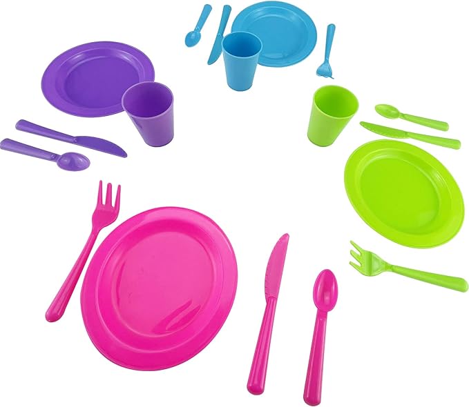 Kids Super Durable Kitchen Toys Set, Pretend Play Children's Dish Toy, Wash and Dry Tableware Dish Rack with Drainer (Great Gift for Kids) (27 Pieces)