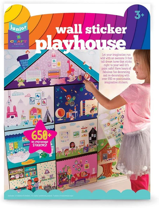 Craft-tastic Jr – Wall Sticker Playhouse – 3-Foot Tall Dreamhouse with Over 650 Reusable Stickers