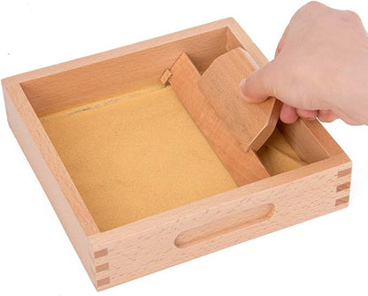 Montessori Letter Formation Sand Tray with Wooden Pen Montessori Educational Toys for Kids Alphabet and Number Learning Toy Writing Exercises Tool
