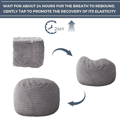 MAXYOYO Giant Bean Bag Chair Bed for Adults, Convertible Beanbag Folds from Lazy Chair to Floor Mattress Bed, Large Floor Sofa Couch, Big Sofa Bed, High-Density Foam Filling, Machine Washable Cover