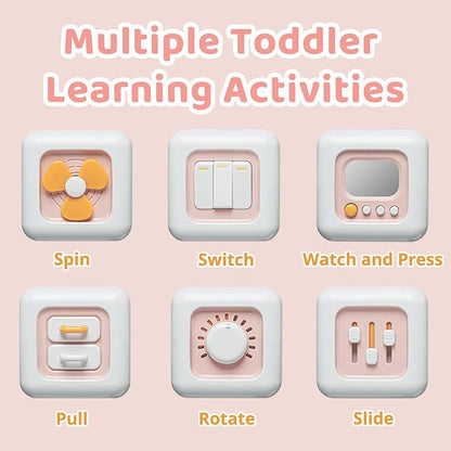 SOCBTNSO Busy Cube, Toys for 1 Year Old Girl Gifts, Montessori for Baby Girl, Travel Sensory Toys for Toddlers 1-3, Learning Fine Motor Skills| 1st Birthday Girl Gifts 6 9 12 Months