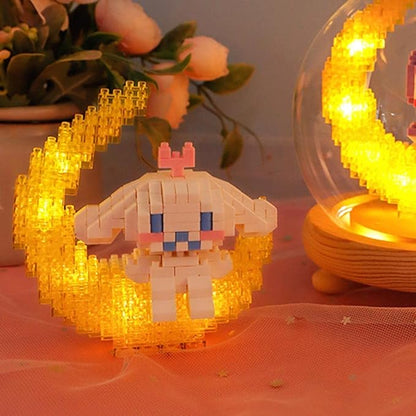 Cinnamoroll Dog Mini Cartoon Building Block with Led Lighting Kit,Cute Anime Figures Toys Desk Accessories,Birthday Gift for Adult Kids Ages 6+,356PCS