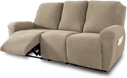 NORTHERN BROTHERS Recliner Sofa Covers 3 Seater - Reclining Sofa Covers Couch Covers for Reclining Couches Reclining Couch Covers, Khaki