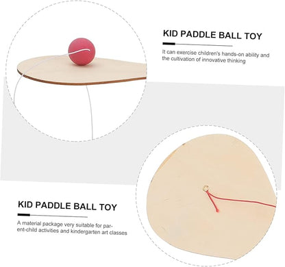 24 Pcs White Billet Wooden Racket Wood Paddle Ball Toy DIY Graffiti Paddle Ball Kid Paddle Ball Toy Wooden Paddle Ball Graffiti Wood Paddle Ball DIY Wood Paddle Ball
