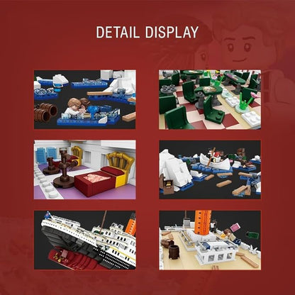 Cruise Sank Titanic Break in Half Building Block Set, 2882Pcs Titanic Blocks Cruise Ship Modle Kit, DIY Bricks Toys for Adults and Kids