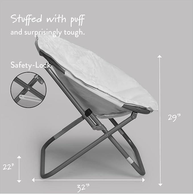 Urban Lifestyle Faux Fur Saucer Chair, White