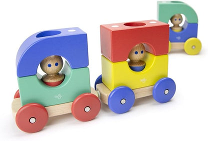 12 Piece Tegu Magnetic Tram Building Block Set, Big Top