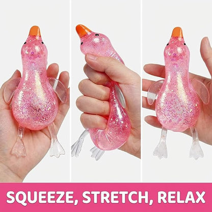 Cute Duck Squishy Stress Ball – Soft Pink Sugar Squishy Fidget Toy, Slow Rising Moldable Sensory Toy for Stress & Anxiety Relief, Relaxing Desk Toy(Pink)