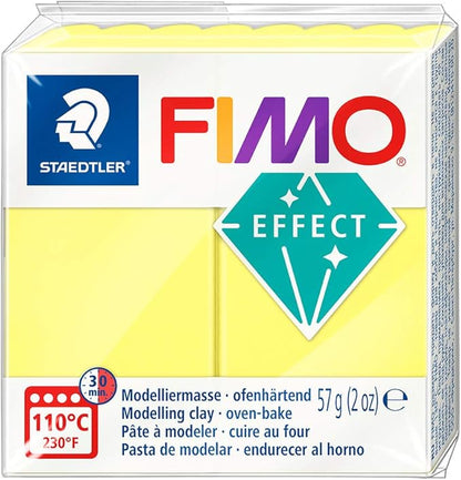 Staedtler FIMO Effects Polymer Clay - -Oven Bake Clay for Jewelry, Sculpting, Translucent Yellow 8020-104