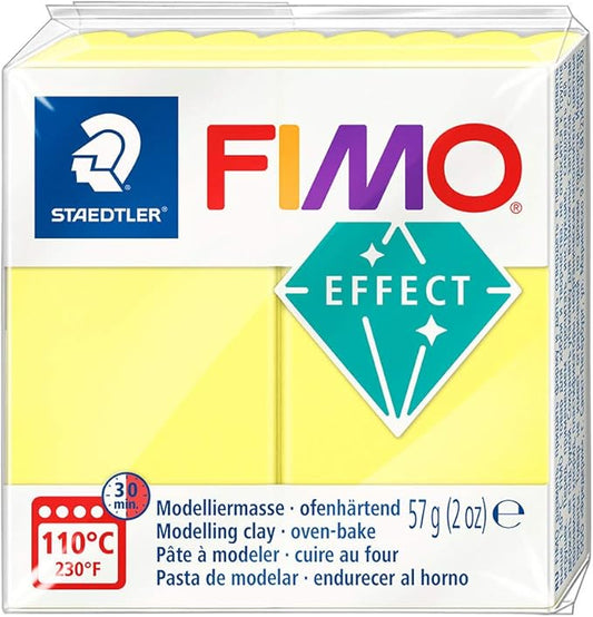 Staedtler FIMO Effects Polymer Clay - -Oven Bake Clay for Jewelry, Sculpting, Translucent Yellow 8020-104