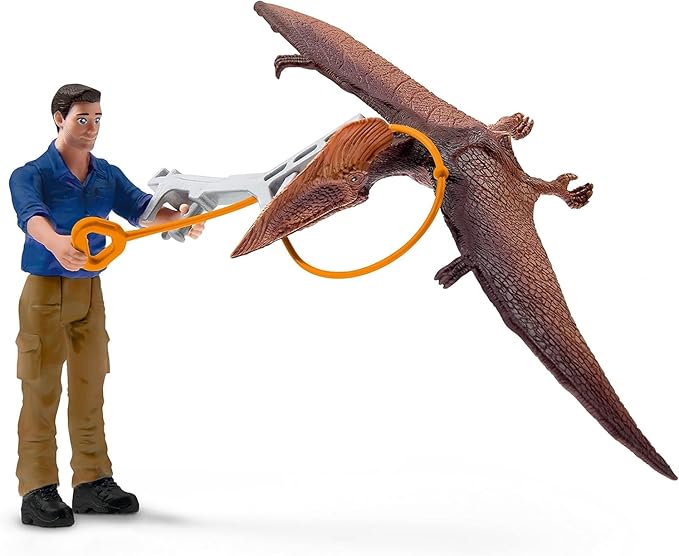 Schleich Dinosaurs, Dinosaur Gifts for Boys and Girls, Jetpack Chase Playset with Tupuxuara Toy, 7 Pieces, Ages 4+