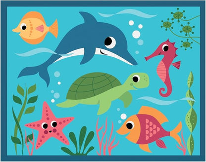Mudpuppy Under the Sea – 12 Piece Puzzle with Reusable Zipper Pouch Featuring Colorful and Fun Illustrations of Ocean Creatures Perfect for Easy Storage and Travel