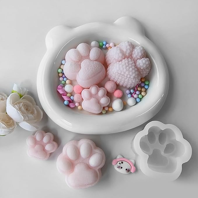 Portable Sturdy Silicone Cats Paws Squeeze Mold Set Craft Supplies for Kids Creativity and Home Decoration Enhancement