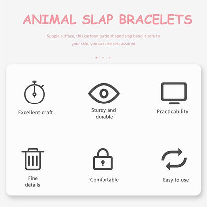 Abaodam Turtle Slap Bracelet Plush Animal Slap Band Toy Hugger Slap Bracelet Cute Wristband for Kids Birthday Party Favors Pink, 10X7.5CM, WJ60386LPW37K722T