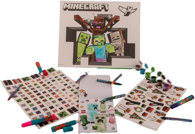 Innovative Designs Minecraft Creative Coloring Canvas Painting and Activity Set for Kids, 1000+ pcs