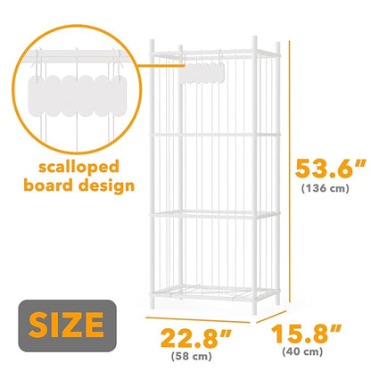 SpaceAid Stuffed Animal Storage Organizer, Wood Animals Zoo Toy Plushies Storage Holder, Large Capacity Plush Toy Cage for Playroom Organization, 22.8" Wide, White