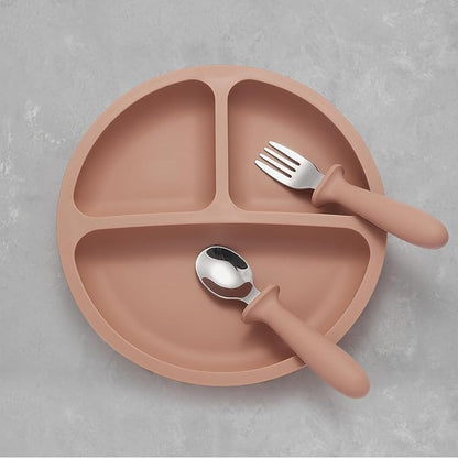 6 Pack Toddler Utensils, kids Silverware with Silicone Handle, 18/8 Stainless Steel Children Safe Spoons and Forks Set Baby Feeding Essentials, Dishwasher Safe