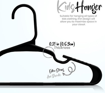 Utopia Home 60 Pack Kids Hangers - 11.5 Inch Plastic Baby Hangers for Closet - Childrens Hangers for Clothes & Infant Hangers for Closet - Ideal for Everyday Standard Use (Black)